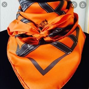 Hermès Bolduc Orange Ribbon Silk Scarf . Authentic